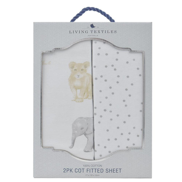 Living Textiles 2 Pack Jersey Cot Fitted Sheets