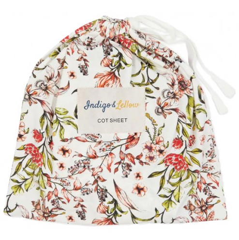 Indigo & Lellow Cot Sheet