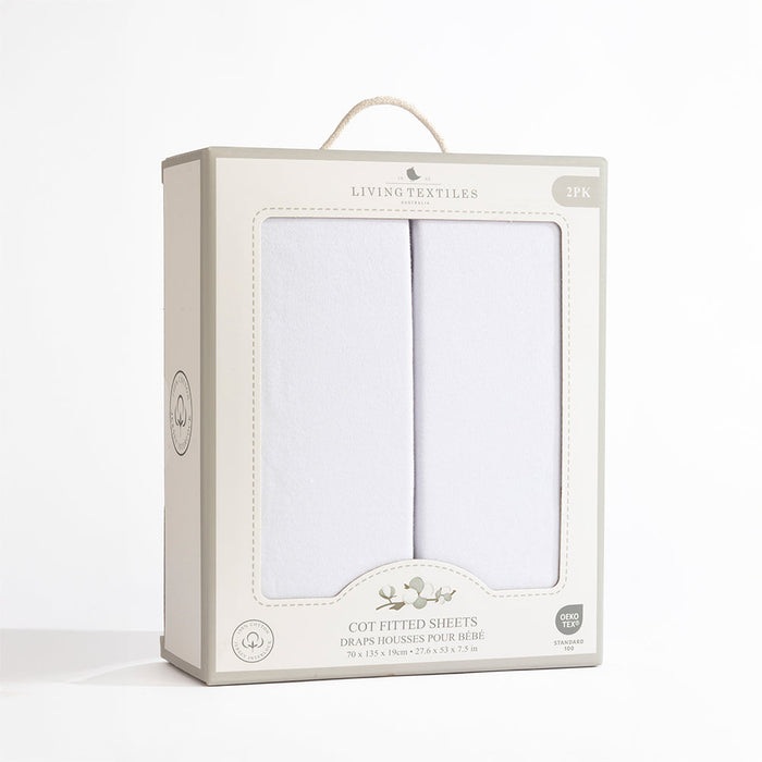 Living Textiles 2 Pack Jersey Cot Fitted Sheets