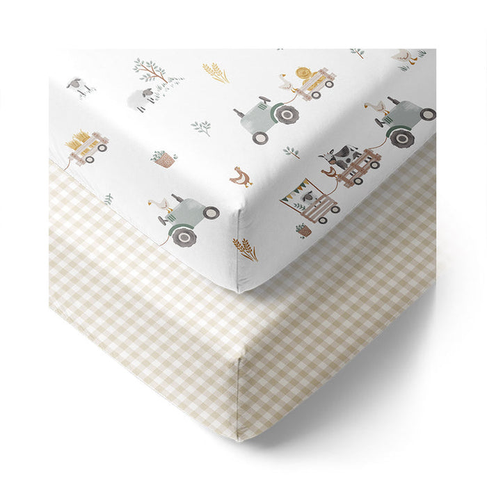 Living Textiles 2 Pack Jersey Cot Fitted Sheets