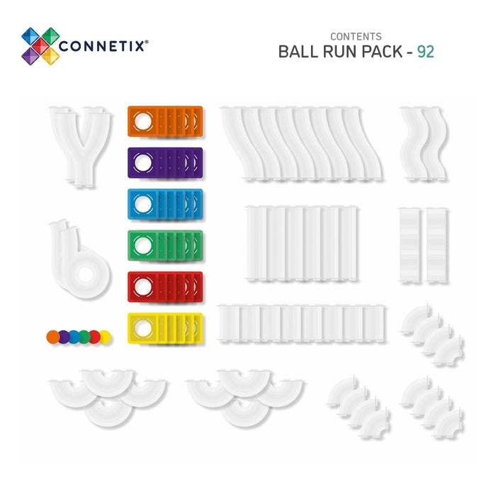 Connetix Rainbow 92 Piece Ball Run Pack