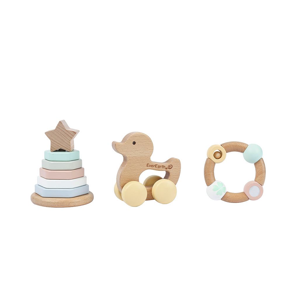 Everearth Wooden Baby Gift Set