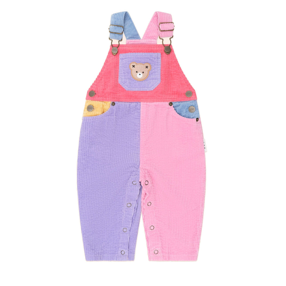 Huxbaby Colour Block Girl Cord Overalls