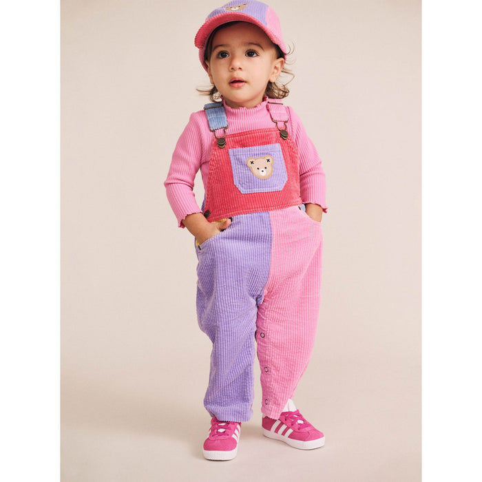 Huxbaby Colour Block Girl Cord Overalls