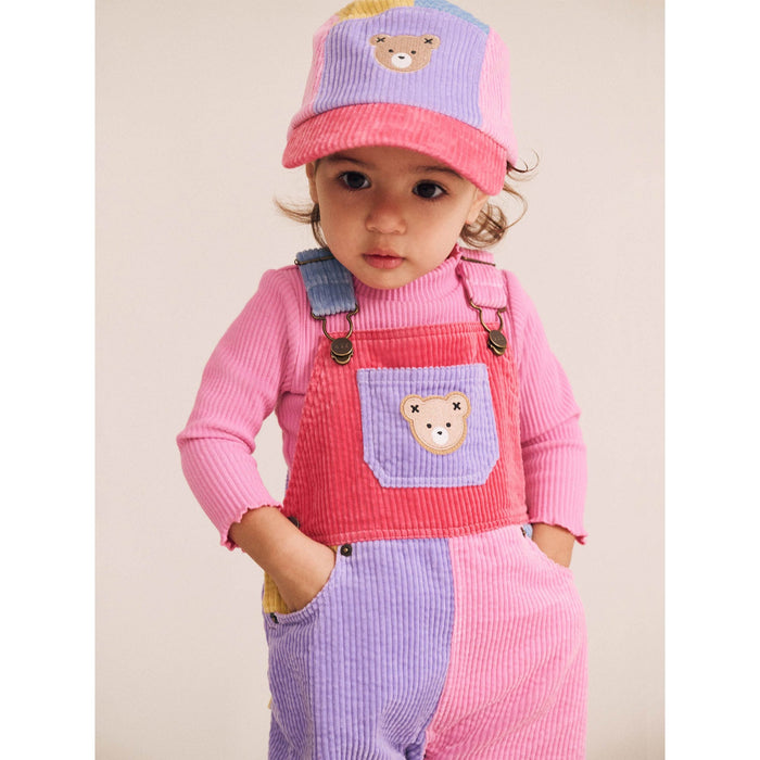 Huxbaby Colour Block Girl Cord Overalls