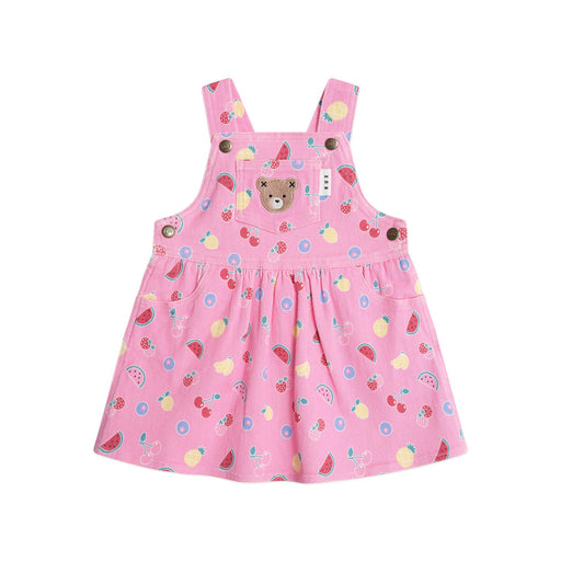 Huxbaby Pink Fruit Emoji Pinafore Dress
