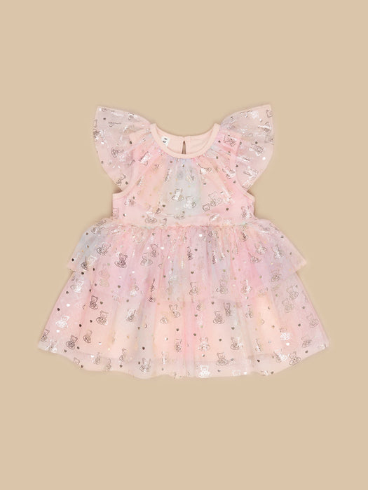 Huxbaby Cloud Bear Tiered Party Dress
