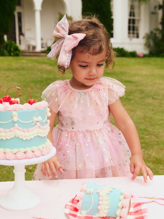 Huxbaby Cloud Bear Tiered Party Dress