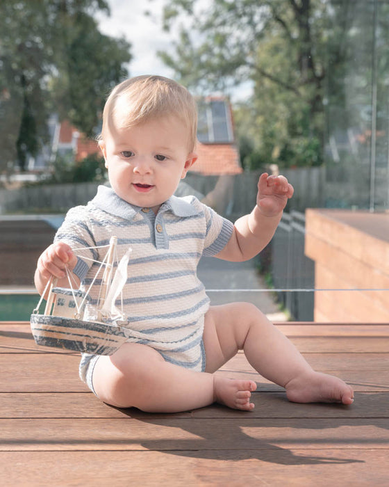 Bebe Brady Knitted Polo Romper