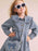 Huxbaby Vintage Bow Collar Denim Dress
