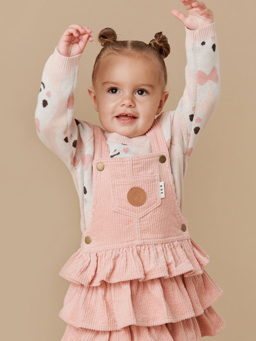 Huxbaby Cord Overall Frill Dress