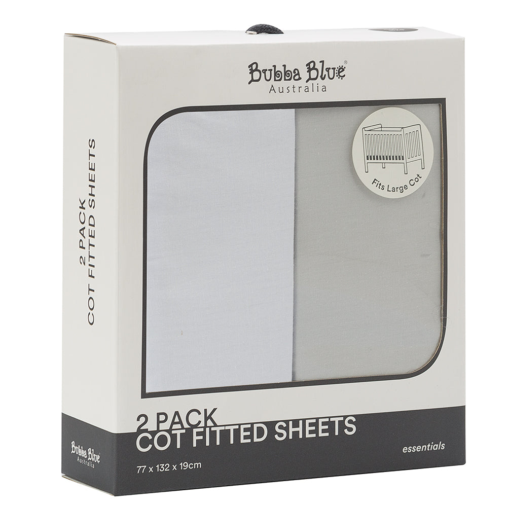 Bubba Blue Cot Fitted Sheet - 2 Pack