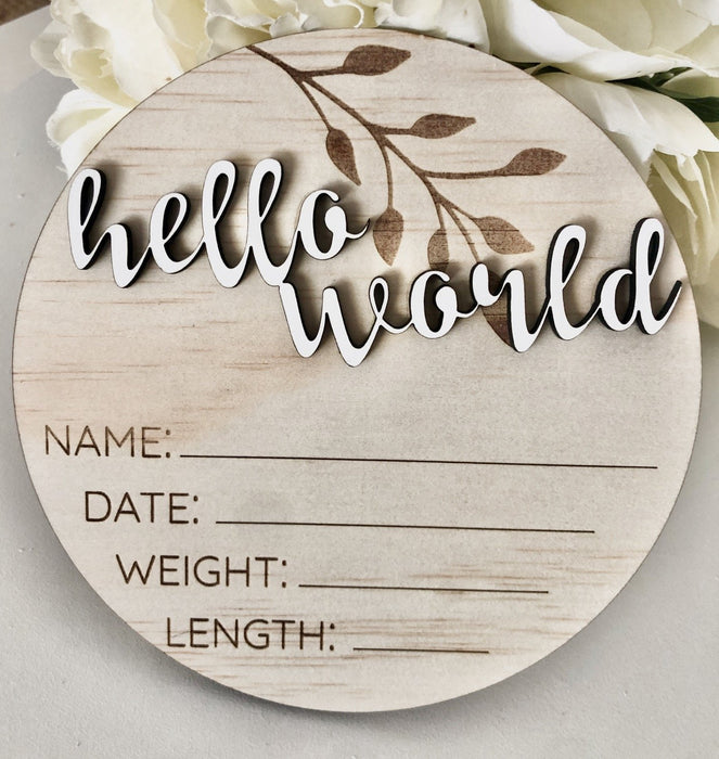 Timber Tinkers Classic Birth Announcement Disc